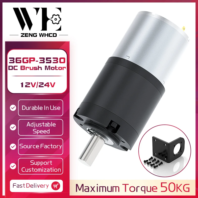

36GP-3530 Micro Planetary Gear DC Motor 12V~24V Can Be Reversed High Torque 50KG Full Metal Gear Brush Motor With Fixed Bracket