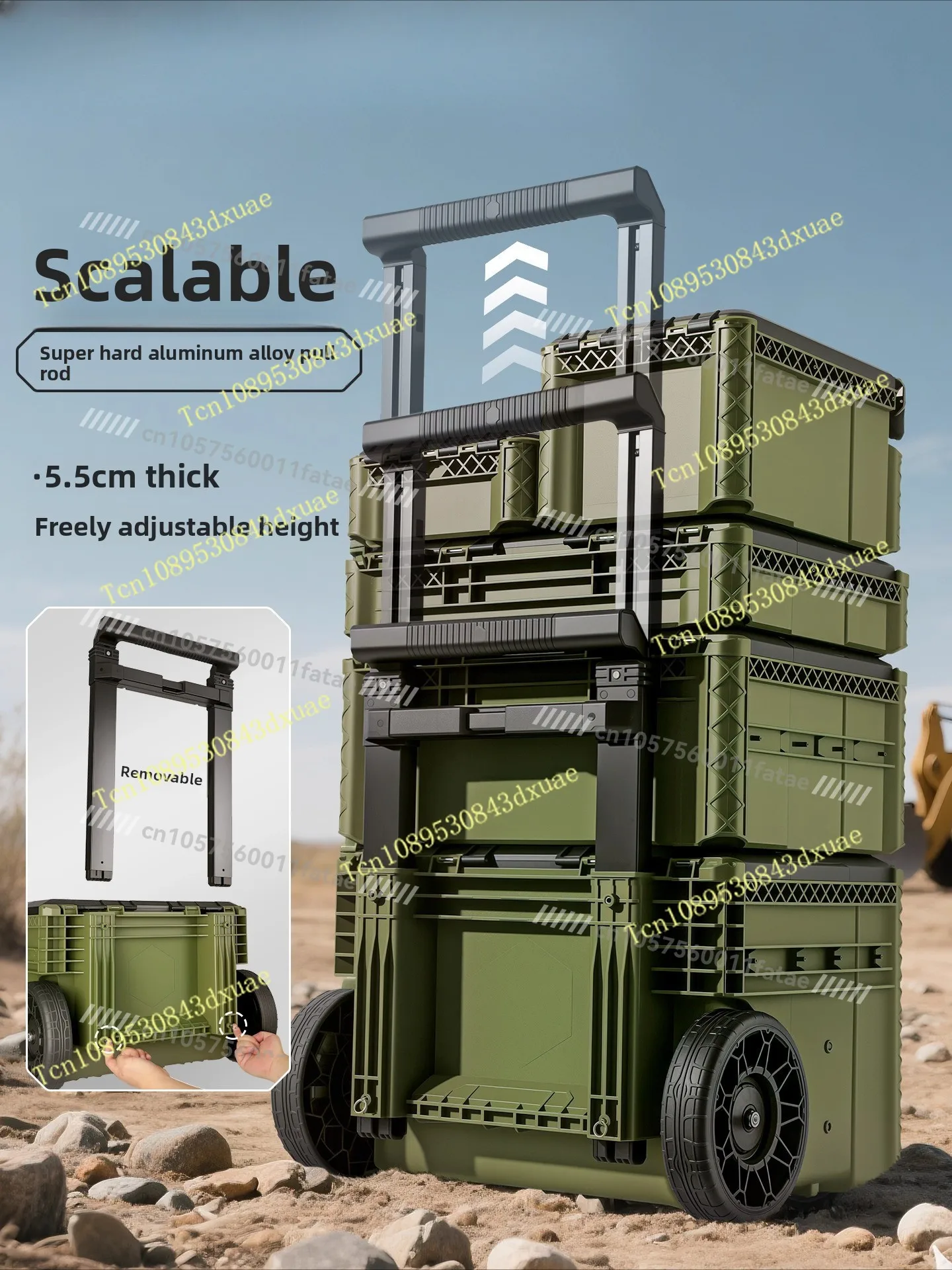 Toolbox Hardware Storage Box Combination Stacking Box Trolley Type Industrial Grade New Base Station Type Hand Pull Large Box