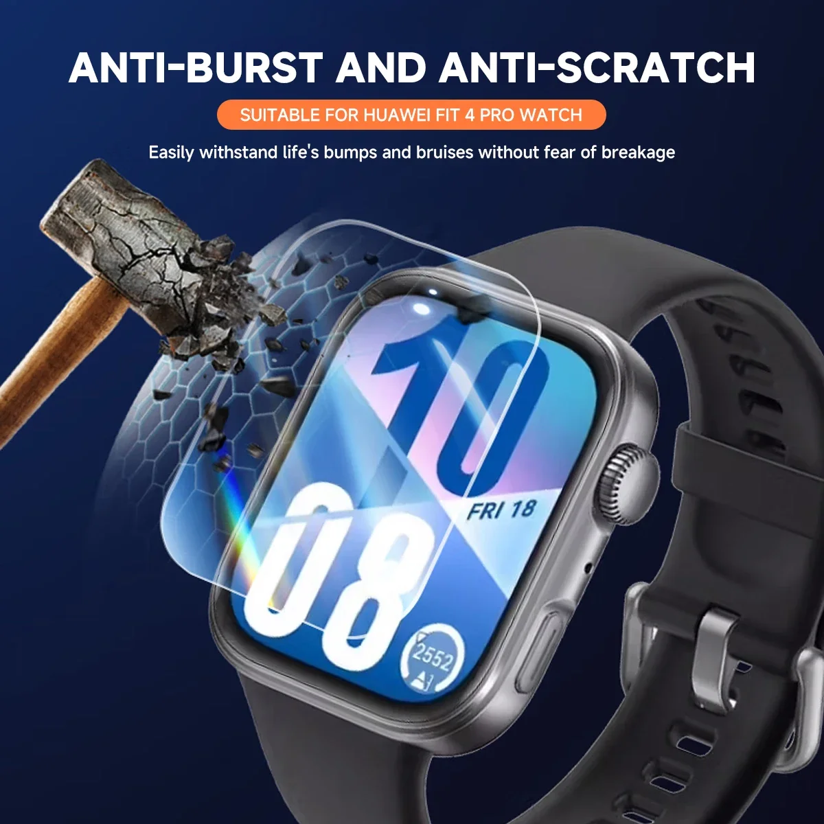 9H Tempered Glass for Huawei Watch Fit 4 Pro Premium Screen Protector Durable HD Clear Anti-scratch Protection Film Accessories