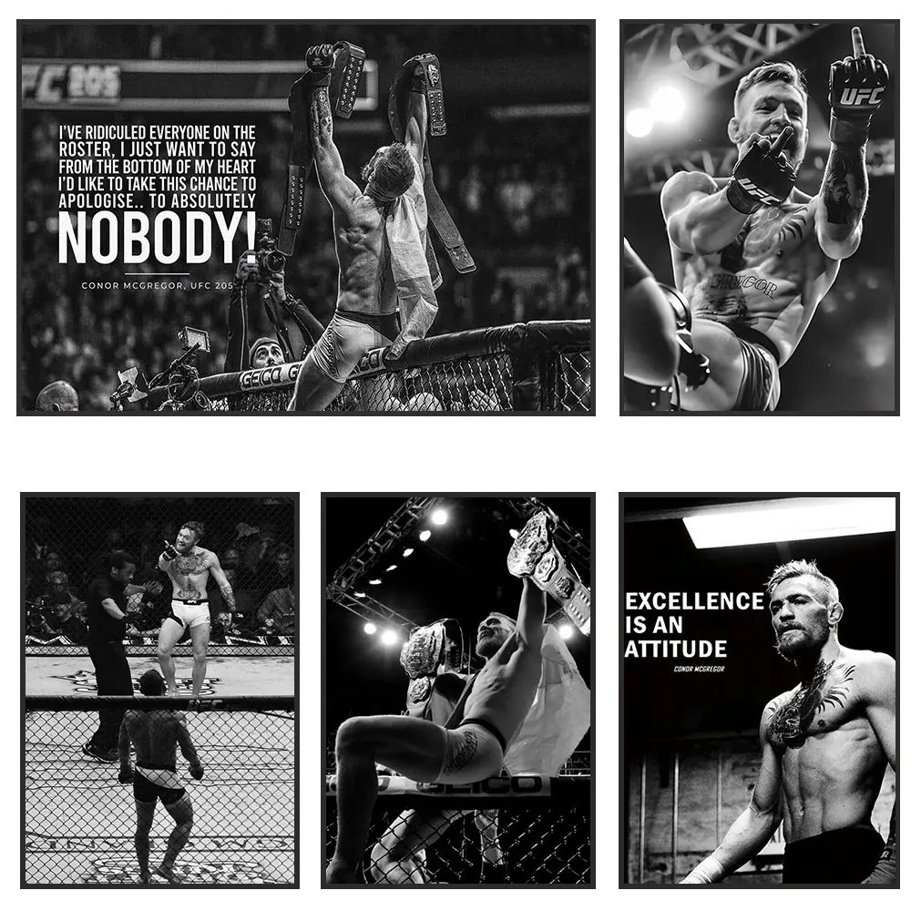 Inspirational Boxing Conor McGregor Professional Boxers Poster Canvas Print Painting Wall Decor Wall Art Gym Room Decoration