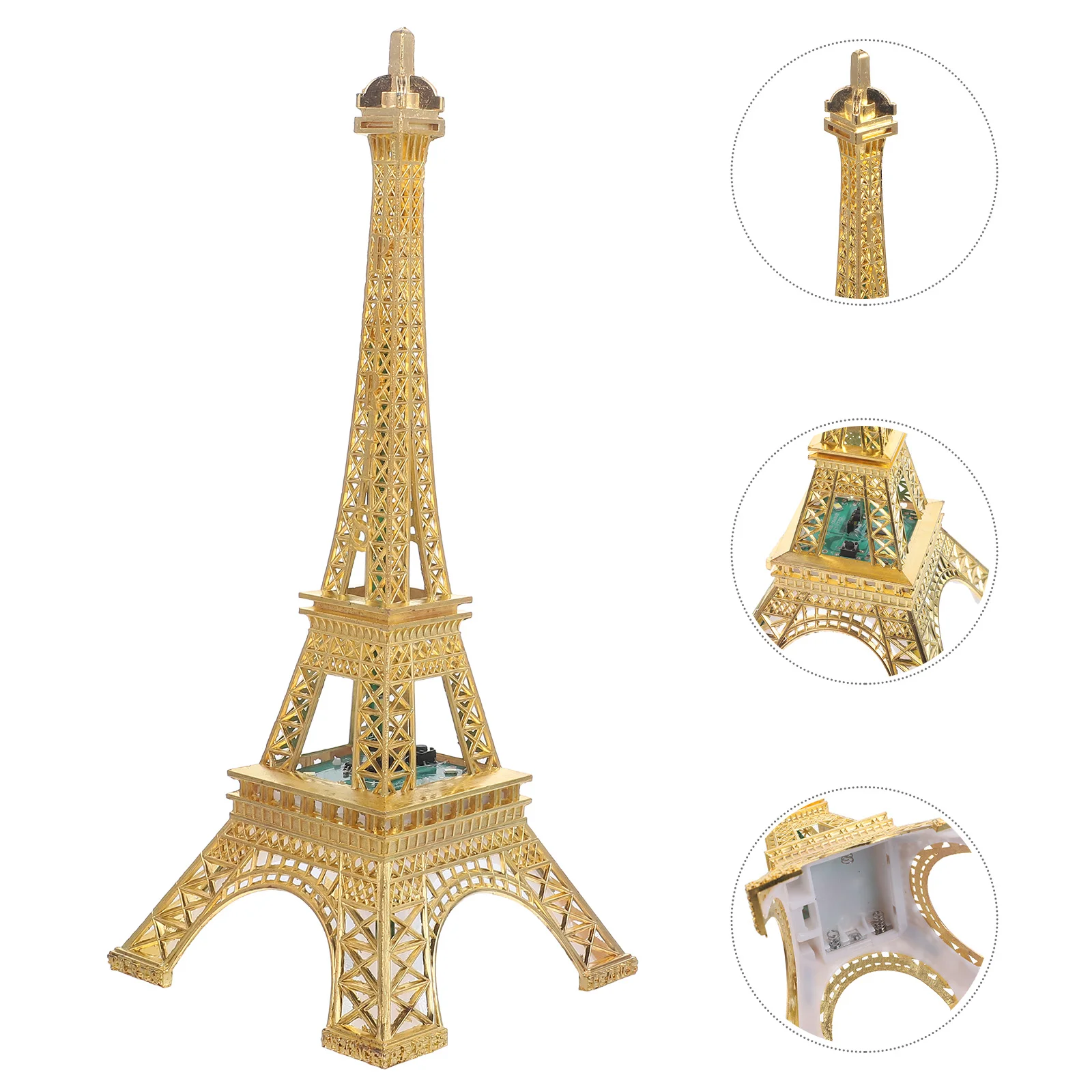 Eiffel Tower Light Bedroom Decor Ornaments Alloy Figurine Metal Souvenir Statue