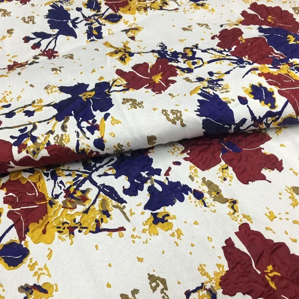 

Jacquard Fabric Yarn-dyed Flower Pattern Spring Autumn Dress Trench Coat Brand Diy Sew Fashion Design Fabrics by the Meter
