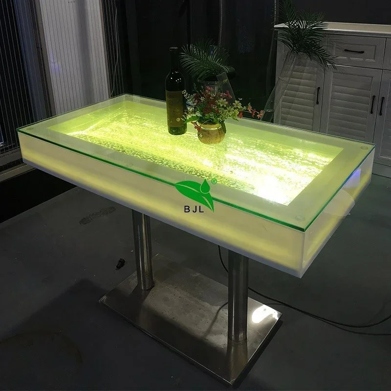 

restaurant bar furniture LED glowing aquarium tabletop restaurant table