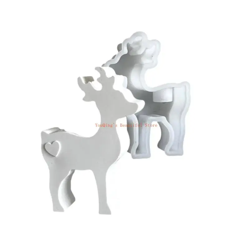 

N0HE Practical Sturdy Silicone Craft Molds Home Accessory for Deer Holders Easy Release Daily Decoration