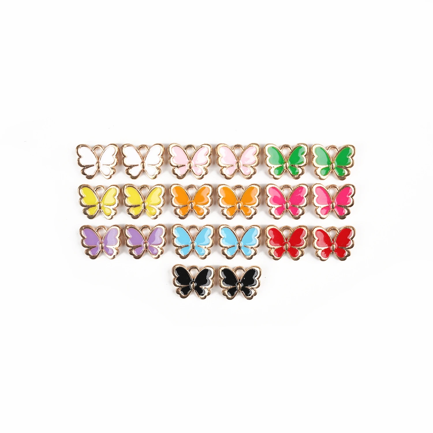 10pcs 10*13mm 10 Color Alloy Metal Drop Oil Enamel Butterfly Charms Animal Pendant For DIY Bracelet Necklace Jewelry Making