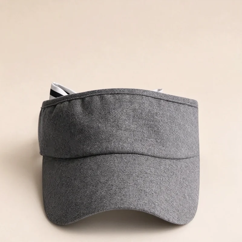 Ladies Autumn Golf Sun Visor Pure Wool Elastic Retention Empty Top Hat Fashion Long Scarf Ribbon Bow Outdoor Golf Headwear view 3
