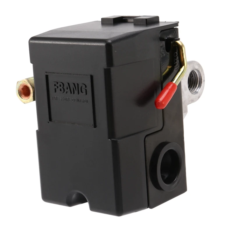 5-8Kg 4-Port 26 Amp Pressure Switch Control Valve Air Compressor Heavy Duty Black Automatic Pressure Controller