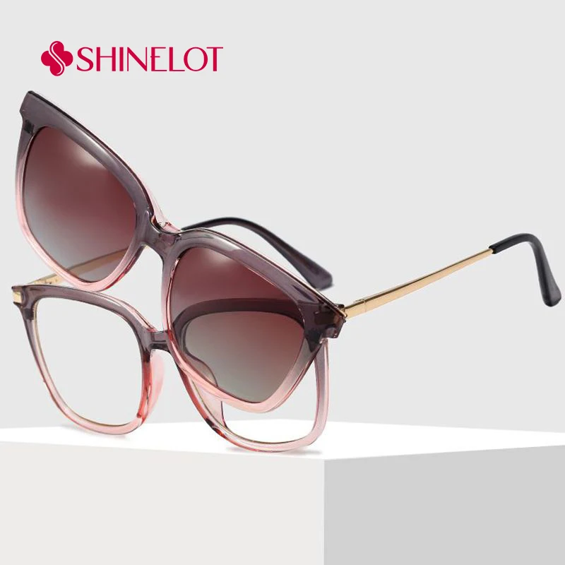 

95828 Magnetic Sun Glasses Classic Clip on Sunglasses Polarization UV400 Female Shades Party Eyewear Girlfriend Gift