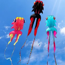 3-Farben Goldfisch Soft Kite Großtier Langs chwanz Fisch 3D Strand Drachen mit Schwanz verschleiß fest leicht zu fliegen und reißfest