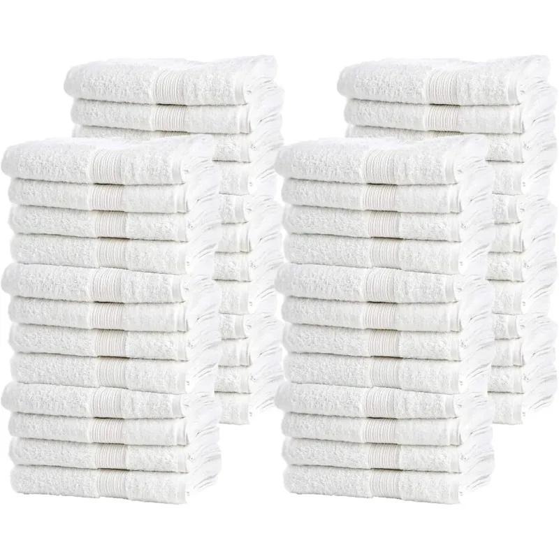 

Bulk Spa белые мочалки — 12 x 12 дюймов — мочалка с толстым ворсом — впитывающая и мягкая 100% хлопковая ткань для мытья с кольцами