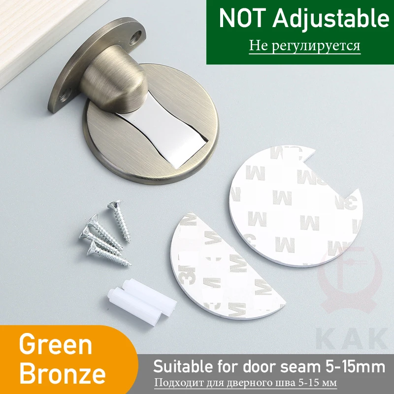 KAK Verstellbarer Türstopper, stanzfreier magnetischer Türstopper, Zinklegierung, Antikollisions-Türhalter, versteckter Türstopper, Türbeschläge
