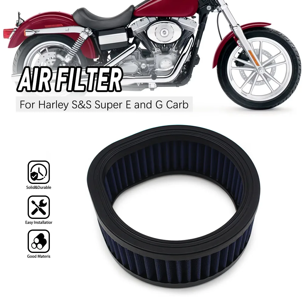 

Мотоциклетный красный воздушный фильтр, очиститель впускного воздуха с высоким расходом для карбюраторов Harley S&S Super E и G с каплевидным воздухоочистителем