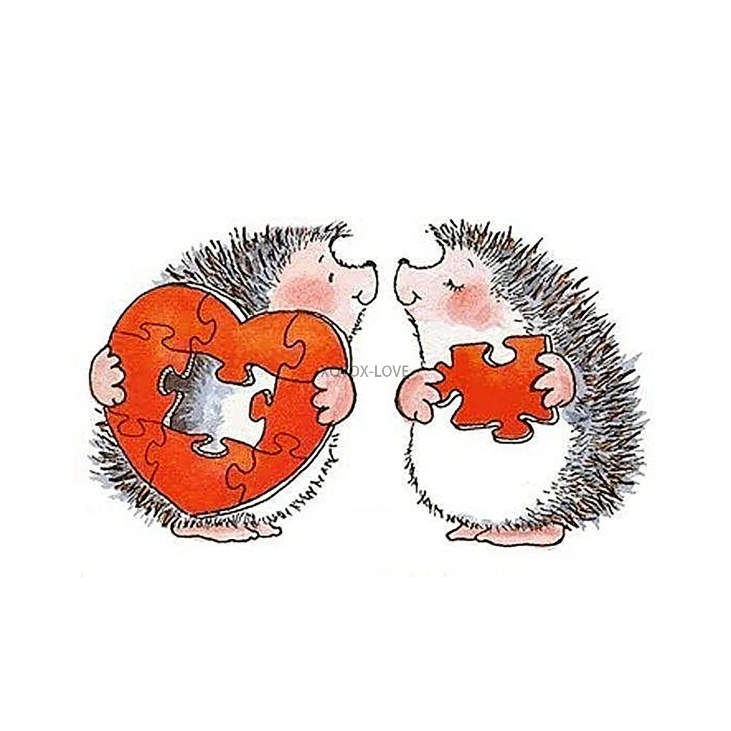 قوالب قطع القنفذ لقصاصات ذاتية الصنع ، الحب ، اللغز الحلو ، النقش المعدني الحيواني ، الاستنسل ، مشغولات البطاقات ، عيد الحب #1