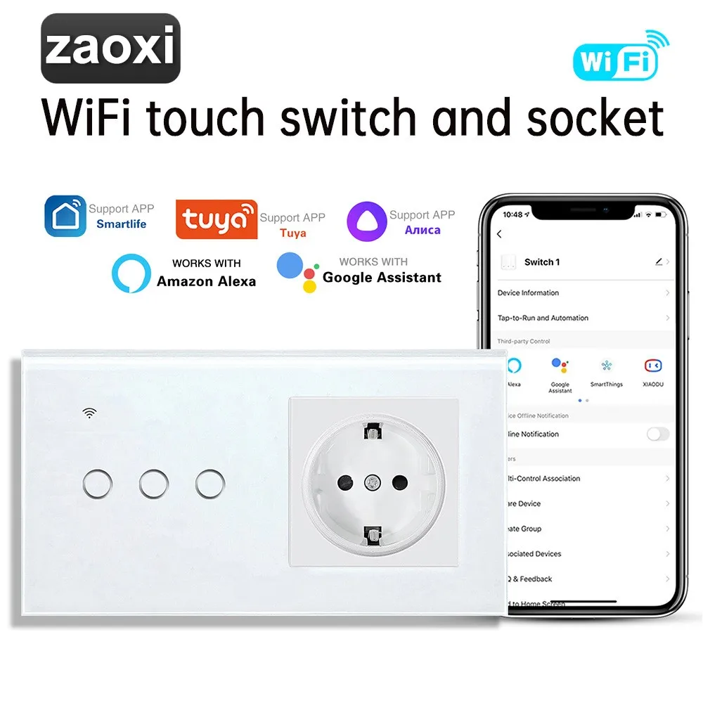 

Tuya WIFI Smart Timing Switch Socket 10A AC100-240V 146 Type With USB Plug Support Google Assistant Alexa Voice Remote Control