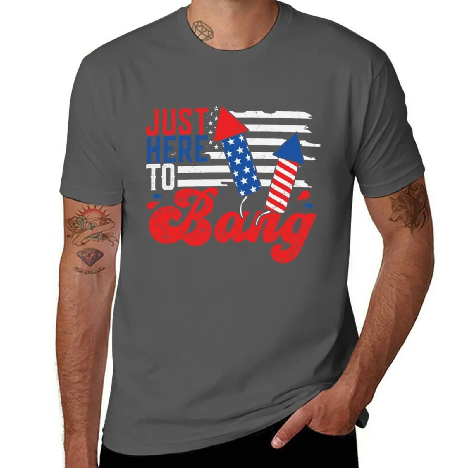 

I'm To Bang July Just Fourth 4th of Bang July - To of Here Here T-Shirt Casual Graphic Print Tee