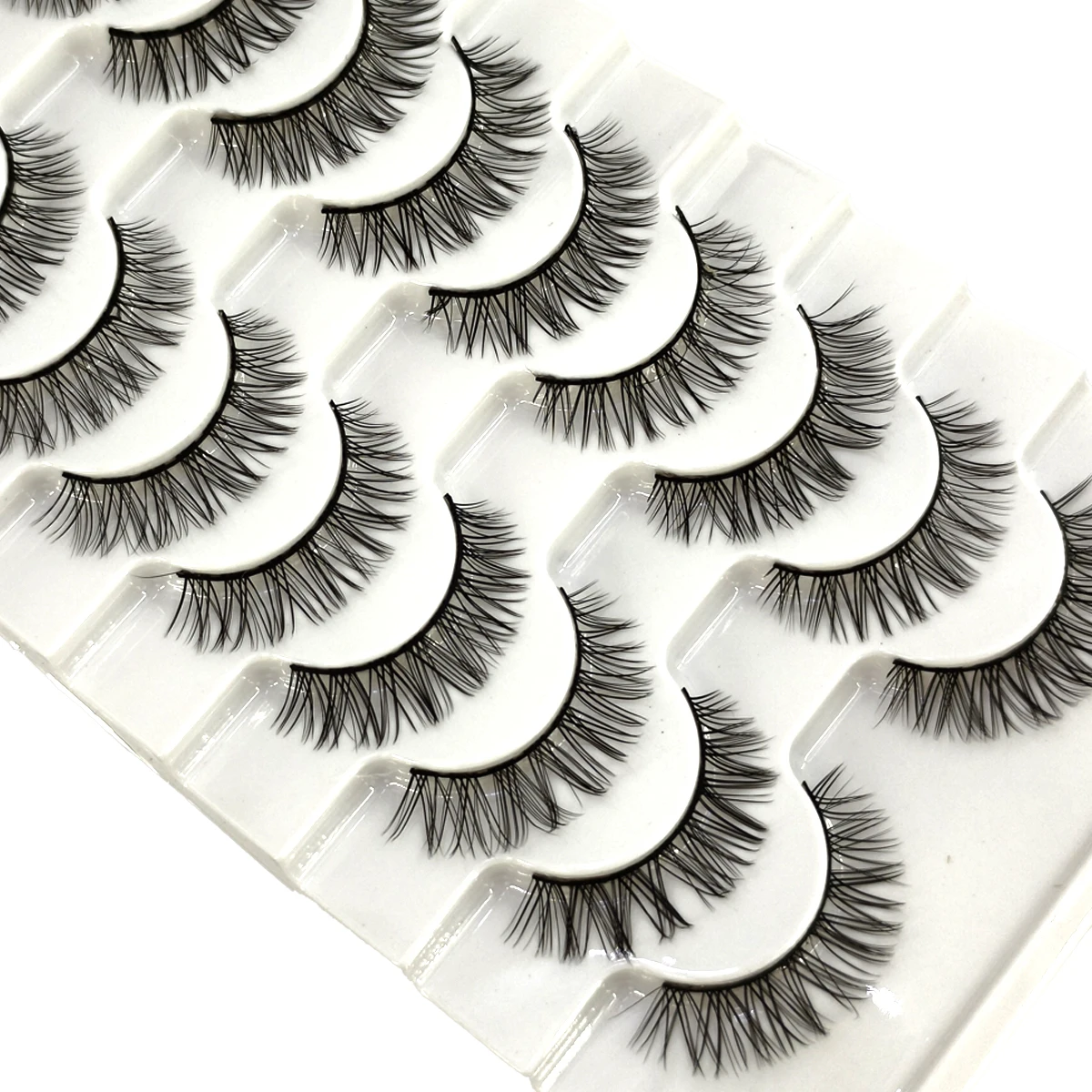 NEU 10 Paar Katzenaugen-Wimpern, flauschige künstliche Nerzwimpern, 8D-Wimpernpackung, dramatische lange, dicke Volumenwimpern, falsche Wimpern – Detail 11