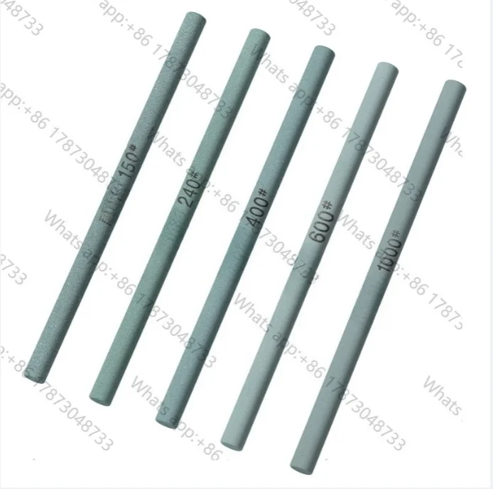 5pcs Round Φ8*150mm Oil Stone Fine Grinding Polishing Oilstone Strip for Metal Sharpening Knife Stone for Sharping Knives Kit