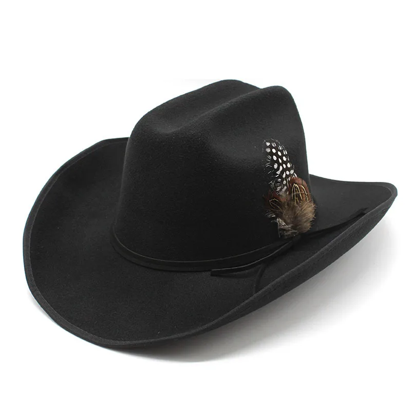 

New Autumn And Winter Fine Woolen Big Brim Tibetan Hat Big Denim Top Hat Tibetan Men's Outdoor Shaping Felt Cap