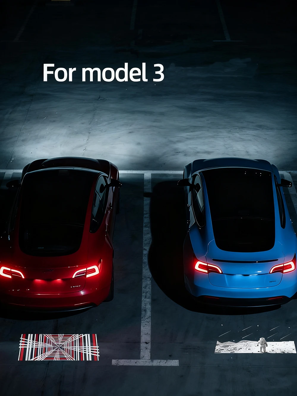 

1 шт. для Tesla Model 3/Y серии номерной знак проектор свет хвостовой логотип светодиодный задний багажник автомобиля атмосферные огни аксессуары