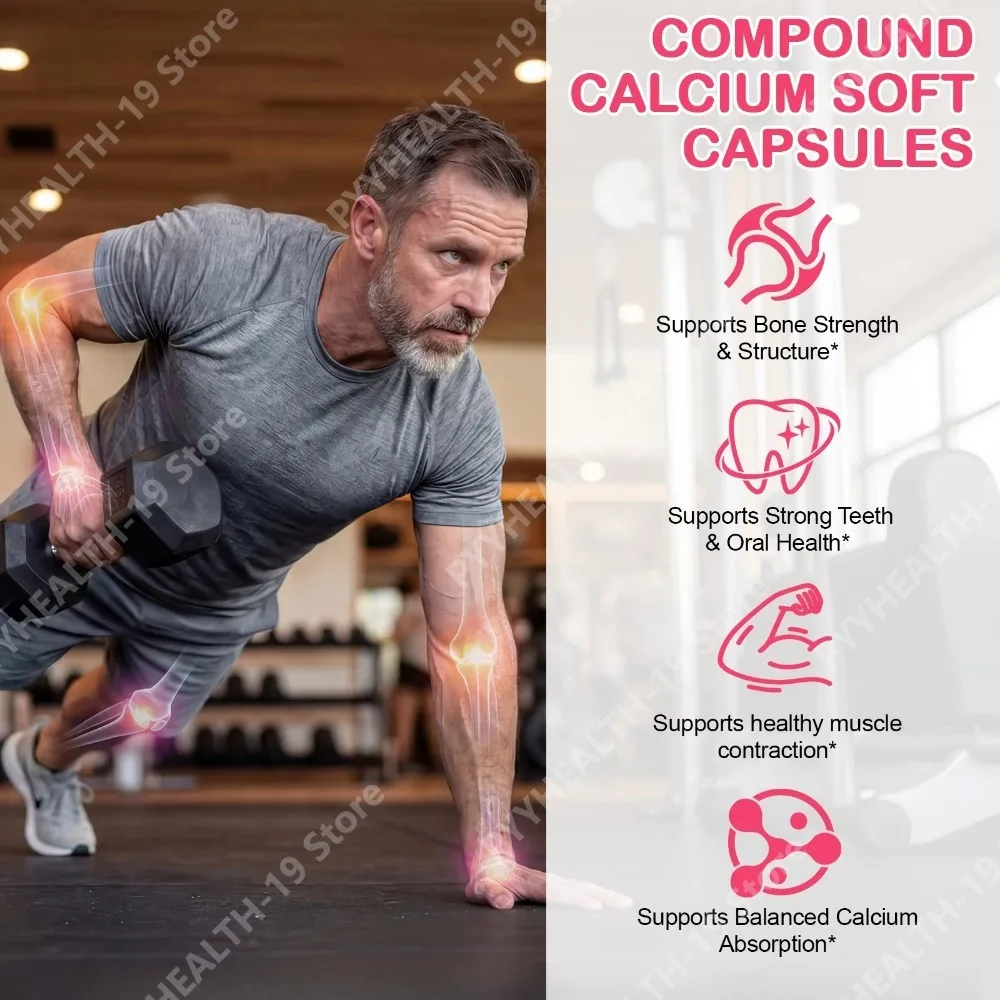 Calcium Complex 1200mg Softgels Supports Bone Strength Structure Strong Teeth & Oral Health Healthy Muscle Contraction 120 Count