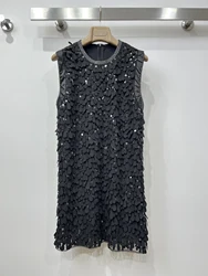 Women's Sparkling Heavy Embroidery Dress, Water Drop Sequin, Low-key Luxury Dress, High Quality, Autumn and Winter