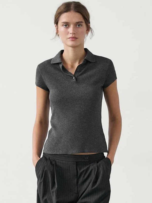 

Slim Fit Women's Knitted Wool Blend ort Sve irt Casual Sle Regular oulder Length Thin Model Spring Summer