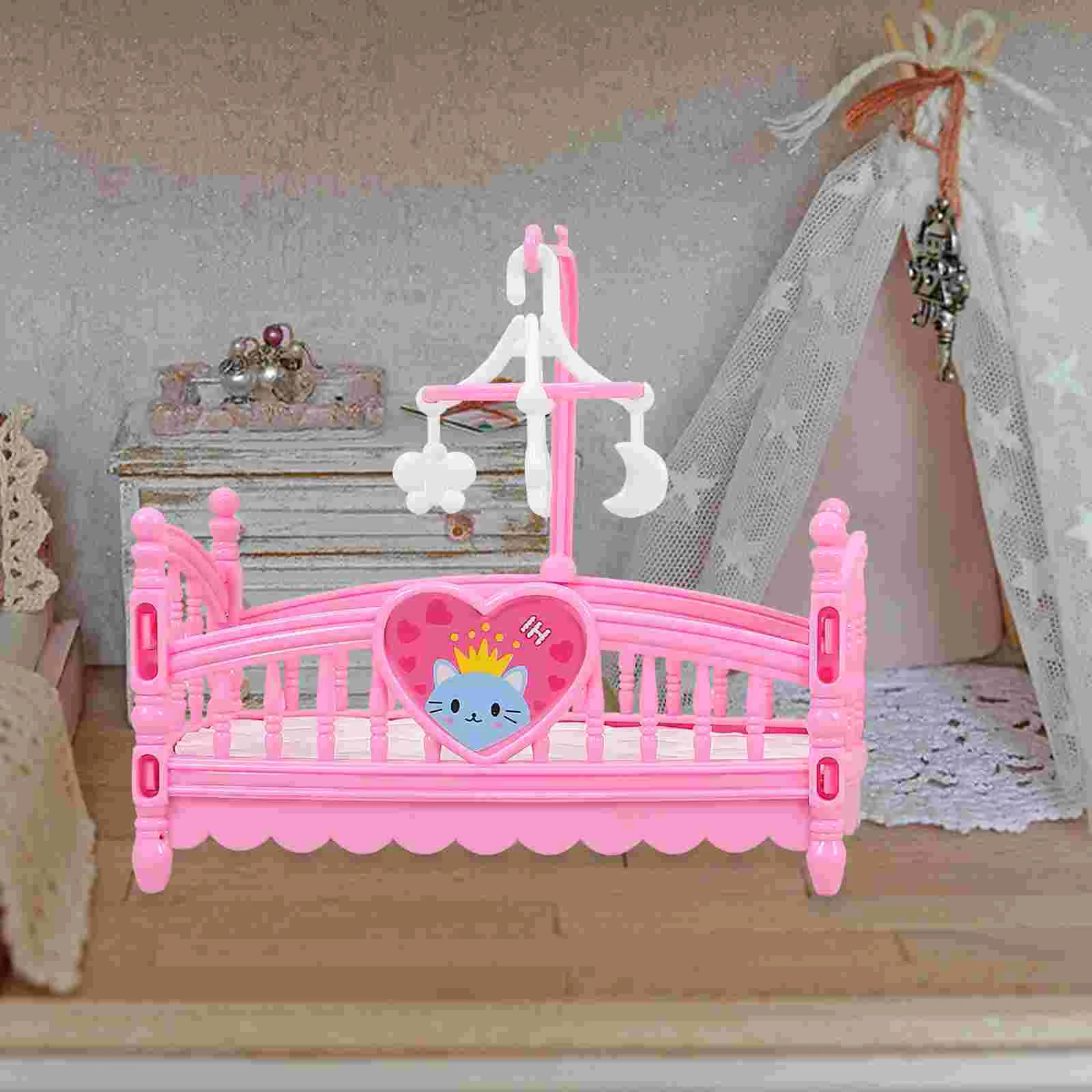 2 Pcs Mini House Crib Decor Furniture Decorations Miniature Decorate Model Baby