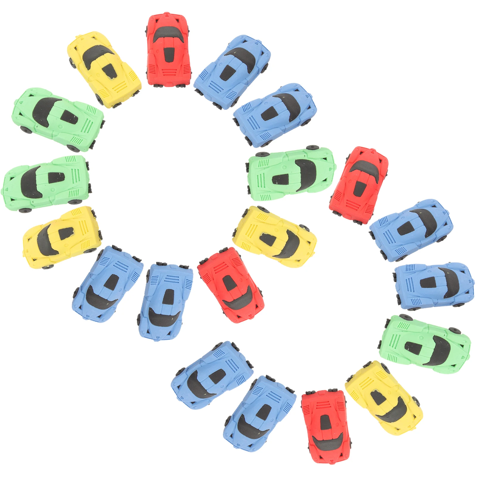20 Stück Cartoon-Auto-Radiergummis für Studenten, Kinder, Schulbedarf, Schreibwaren, Rennwagen-förmiger Radiergummi, Geschenk