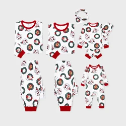 PatPat Christmas Pajamas Sets Family Matching Santa & Reindeer Wreath Holiday