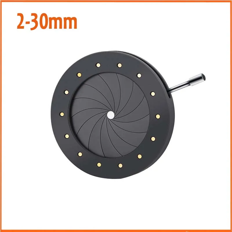 2-30MM Iris Adjustable Light Conditioner Aperture Module Digital Camera Camera Microscope 14pcs Stainless Steel Leaves