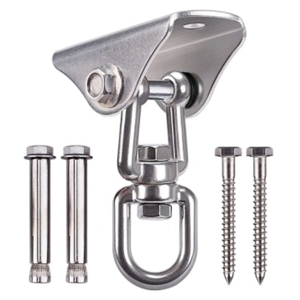 Suspension Hook Swing Hanger 304 Stainless Steel Rotatable Hammock Swing Hanger Hook Fixed Plate Hanging Chair Kit Accessory