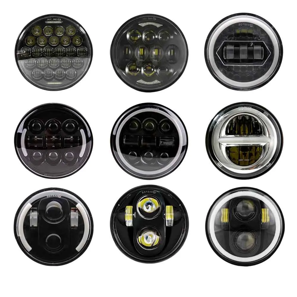 

Pop 5 3/4"LED Headlamp 5.75 Inch Motorcycle LED Headlight Faro Moto Light Halo White DRL Angel Eyes For Dyna Sportster Softail