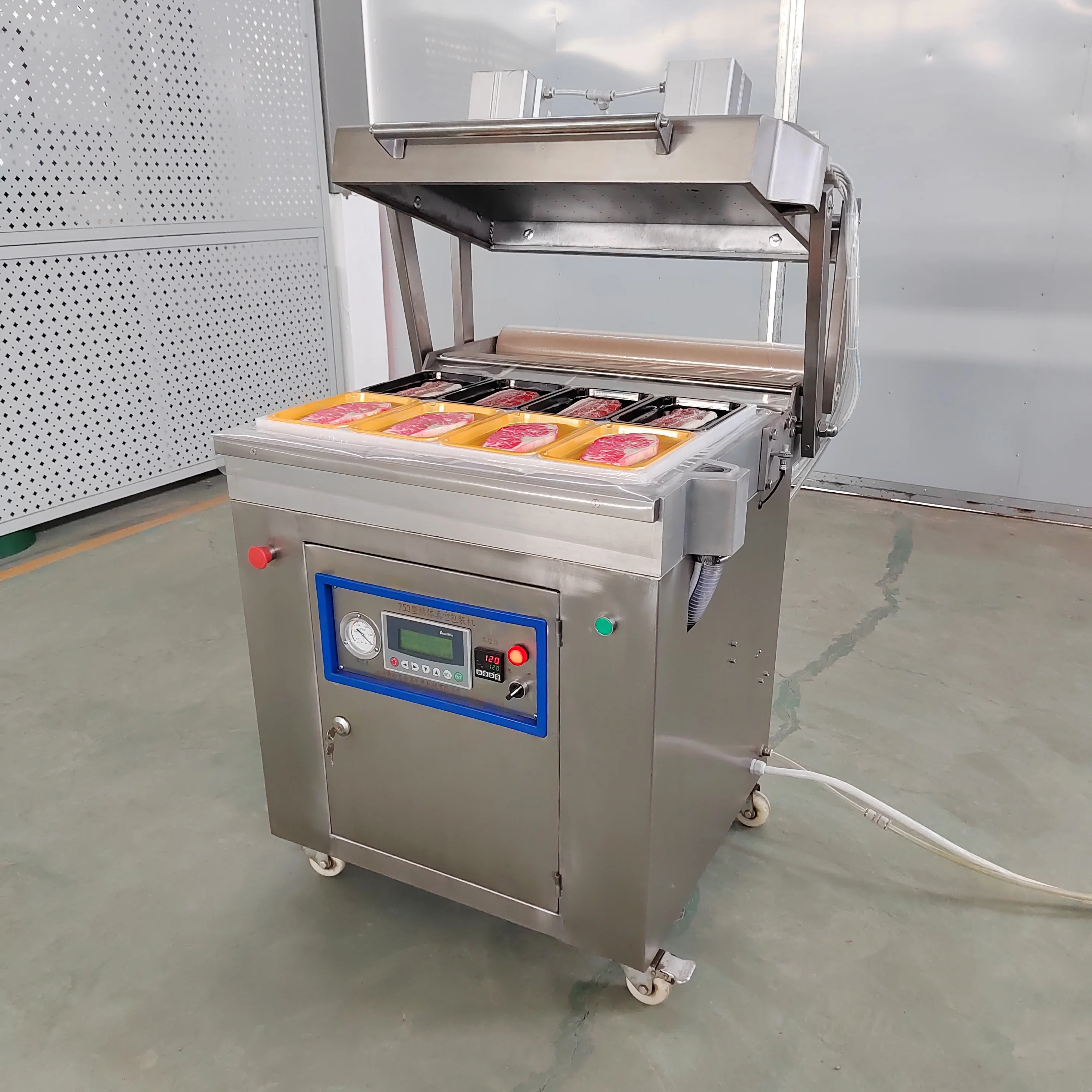Factory Direct Semi Automatic Film Skin Vacuum Sealing Packing Machine Meat Chicken Fish Hot Vacuum Skin Machine