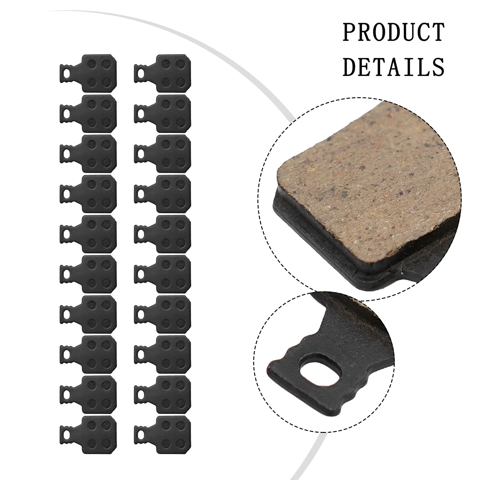 10 pares de pastilha de freio biketyudisc para m5 m7 mt5 mt7 sh901, pastilha de freio semi-metal de resina, substituição para bicicletas, acessórios