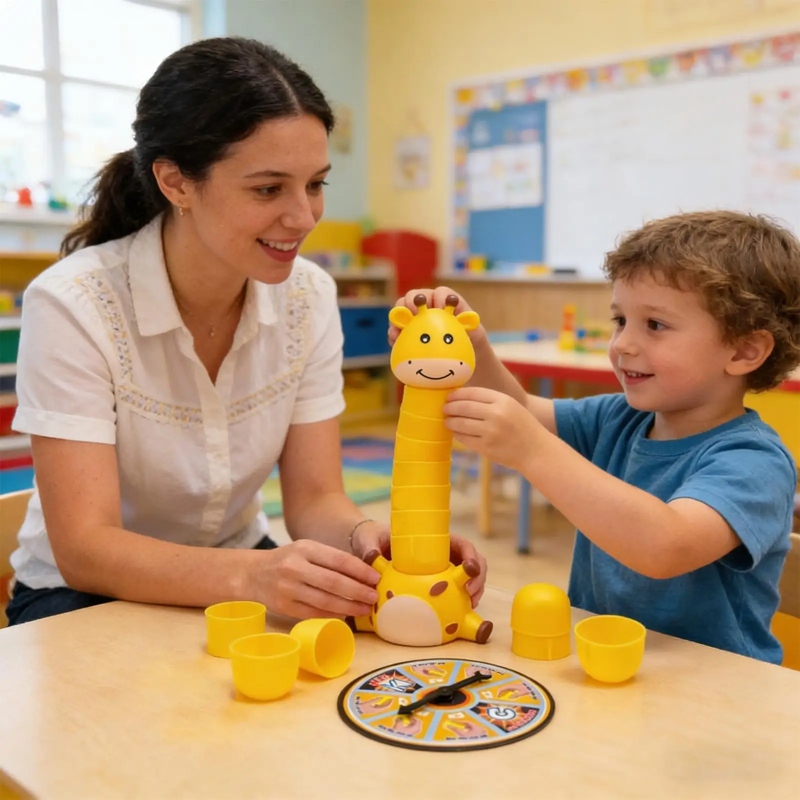 Conjunto de Brinquedos Empilháveis de Girafa, Atividades Interativas Divertidas para Jardim de Infância, Copos Empilháveis de Animais para Sala de Aula