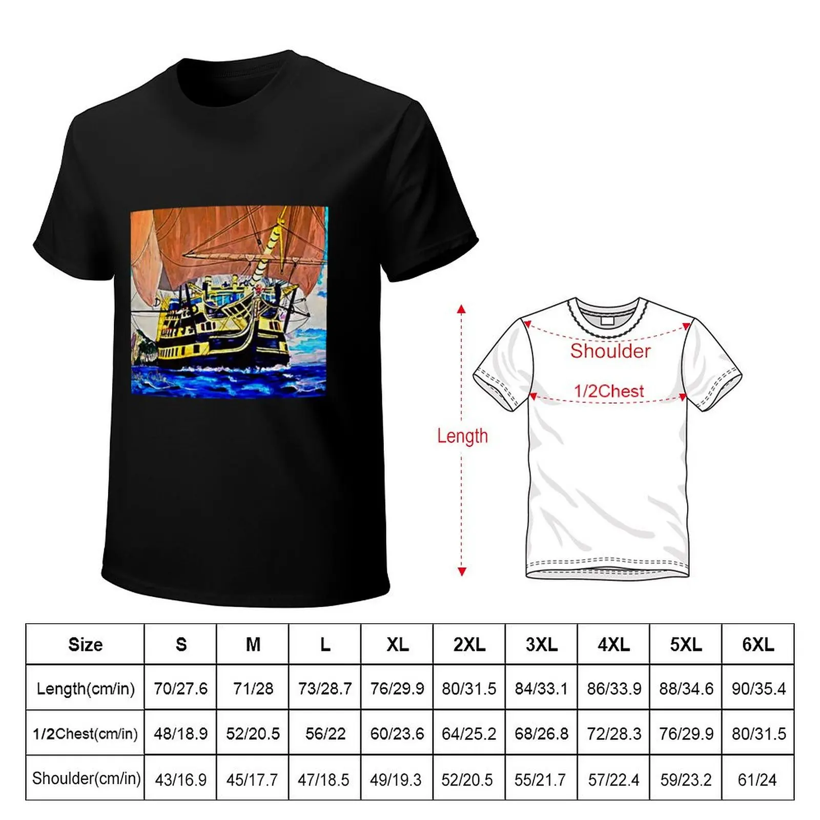 My Acrylic painting of HMS Victory Leaving Gibraltar 1805 T-Shirt shirts graphic tee quick drying mens workout shirts