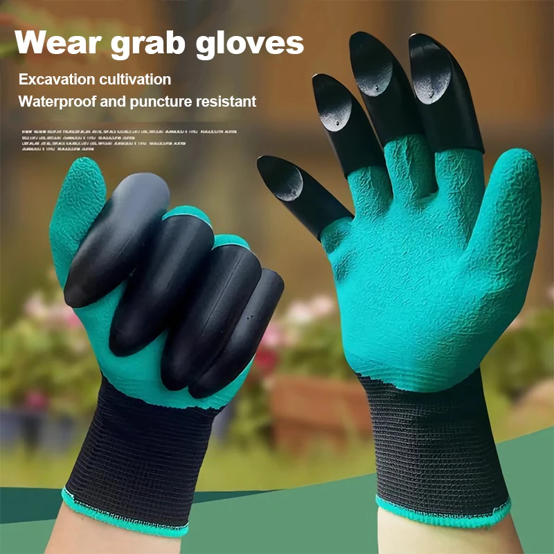 

1 Set Garden Gloves With Claws for Women and Men Both Hands Gardening Work Gloves Garden Gloves Yard Work Safe Glove for Digging