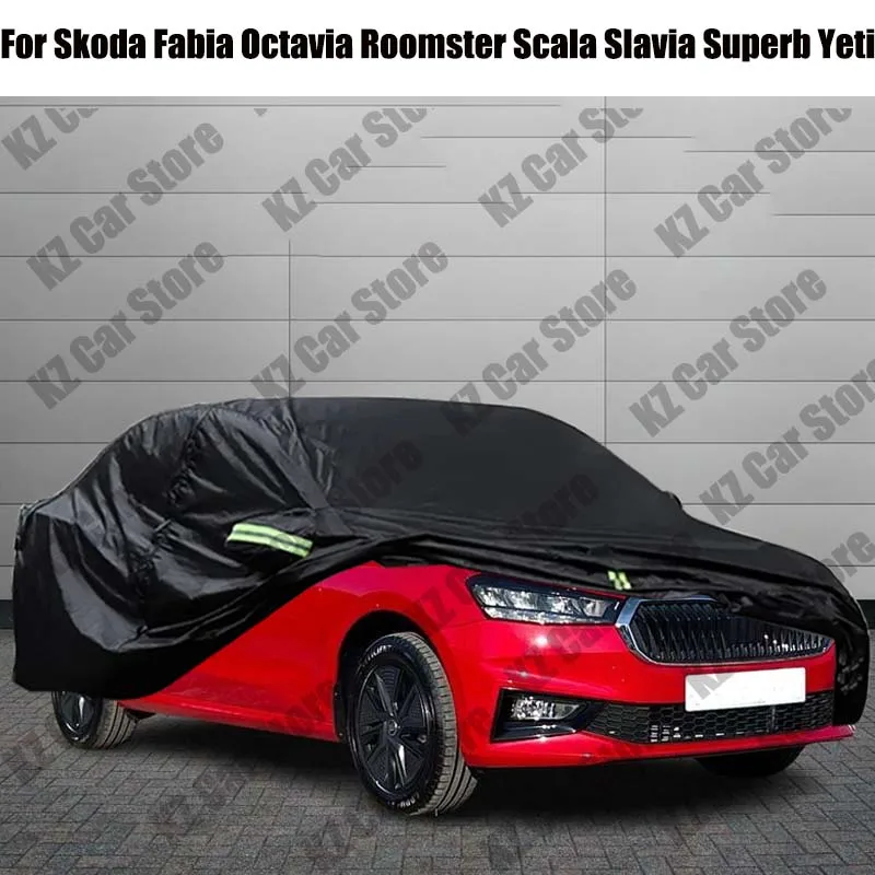

Автомобильный чехол от солнца, защита от УФ-лучей, снега, дождя, ветрозащитный автомобильный чехол для Skoda Fabia Octavia Roomster Scala Slavia Superb Yeti