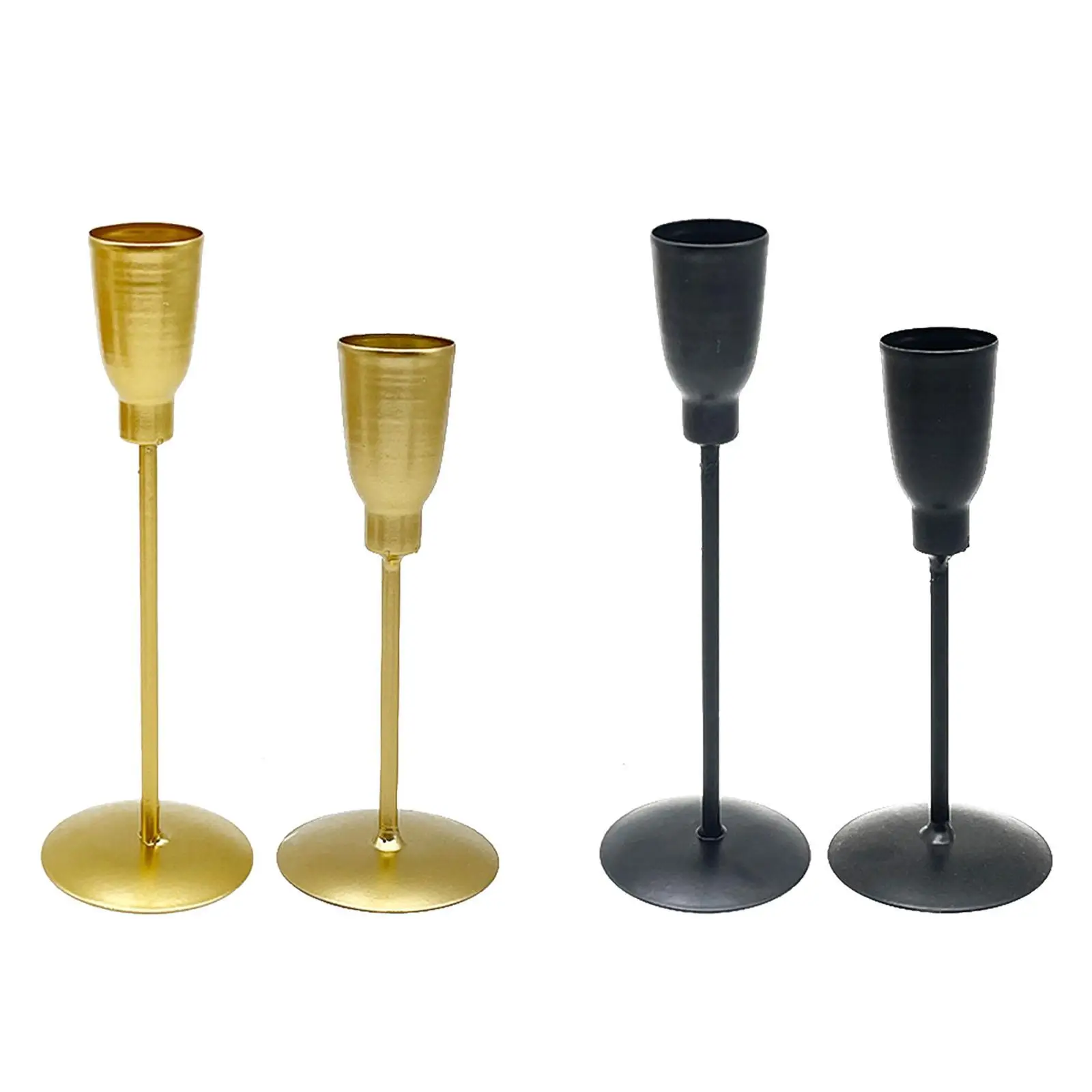 2x Iron Candlestick Candlestick Holder Desktop Candle Holder for Dinning Home Decoration Festival Anniversary Housewarming Gift