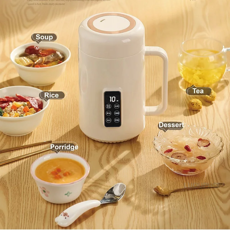 220V Multifunctional Electric Stew Pot 12h Reservation Baby Porridge Special Pot 1L Automatic Health Pot Portable Mini Stew Pot