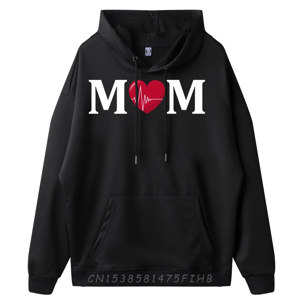 Mom Heartbeat Cream Hoodie Women Luxury Brand Christmas New In Hoodies & Sweatshirts Man Sweatshirts