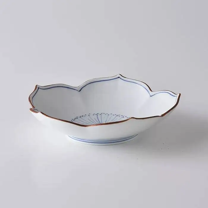 In-Stock Japanese Imported Arita Ware Platycodon Plate, Rilin Kiln Hand-Painted Flower Ceramic Fruit Dessert Plate