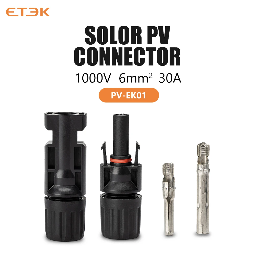 ETEK Solar PV Connectors 1000V DC for Solar Panels and PV Systems Solar Connectors