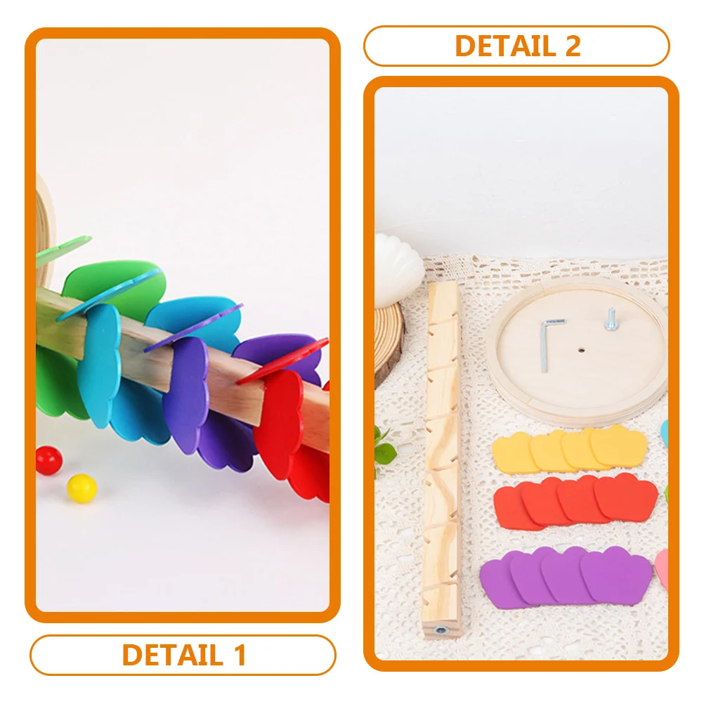 Houten speelgoedbalbaan Muzikale boompuzzel Marble Run Game Monteer toren Peuter Rollend