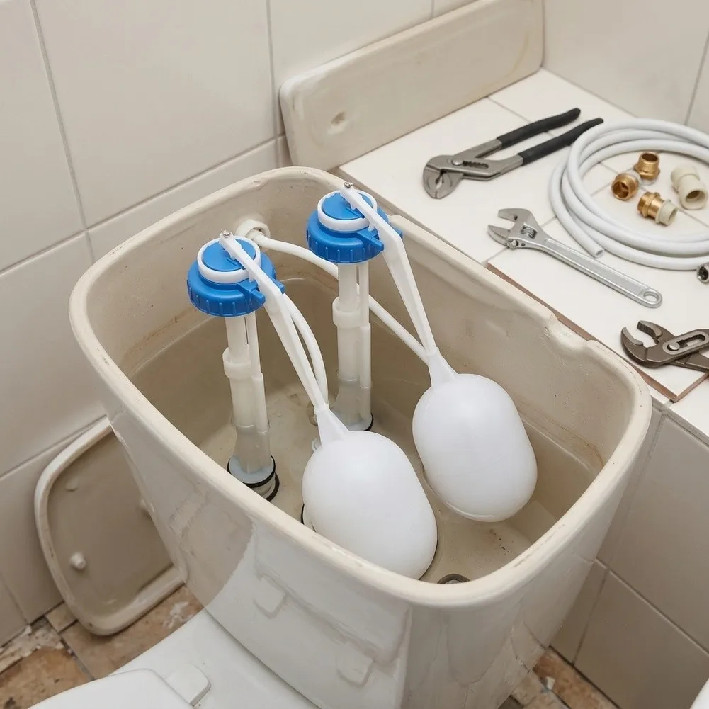 Replacement For Toilet Tank Inlet Valve with Float Mechanism for Efficient Water Conservation and Flush Optimization