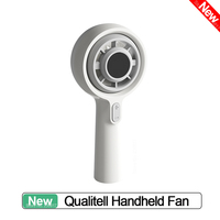 New Qualitell Handheld Fan 3000mAh Battery Rechargeable Cooling Fan LED Digital Screen Type-C Charging High Speed Turbo Fan