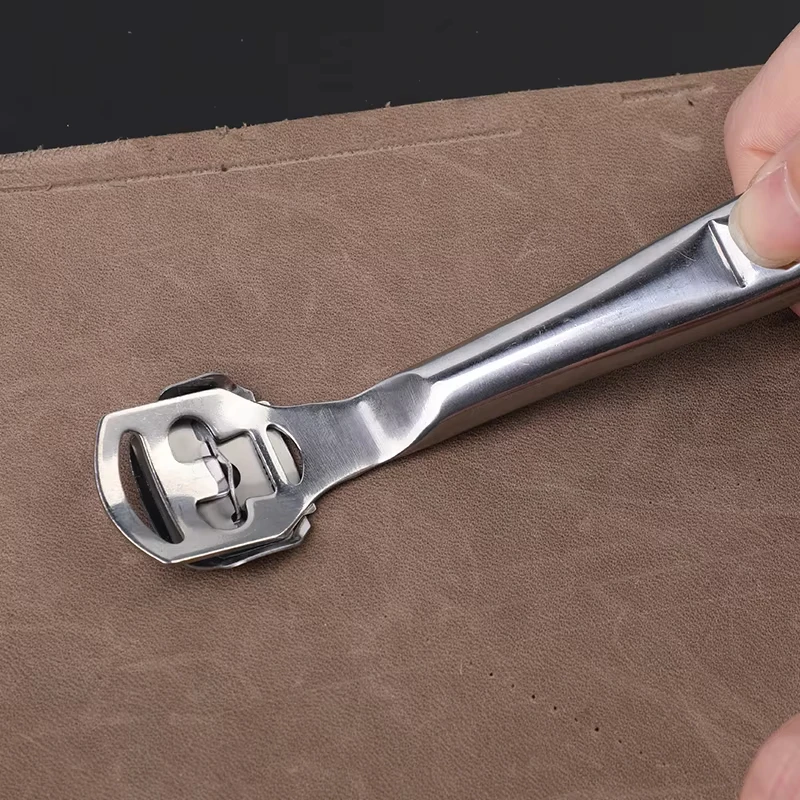 Fenrry herramienta de corte de cuero borde Skiver biselador de cuero herramientas de recorte DIY pala profesional cuchillo de cuero con 10 cuchillas