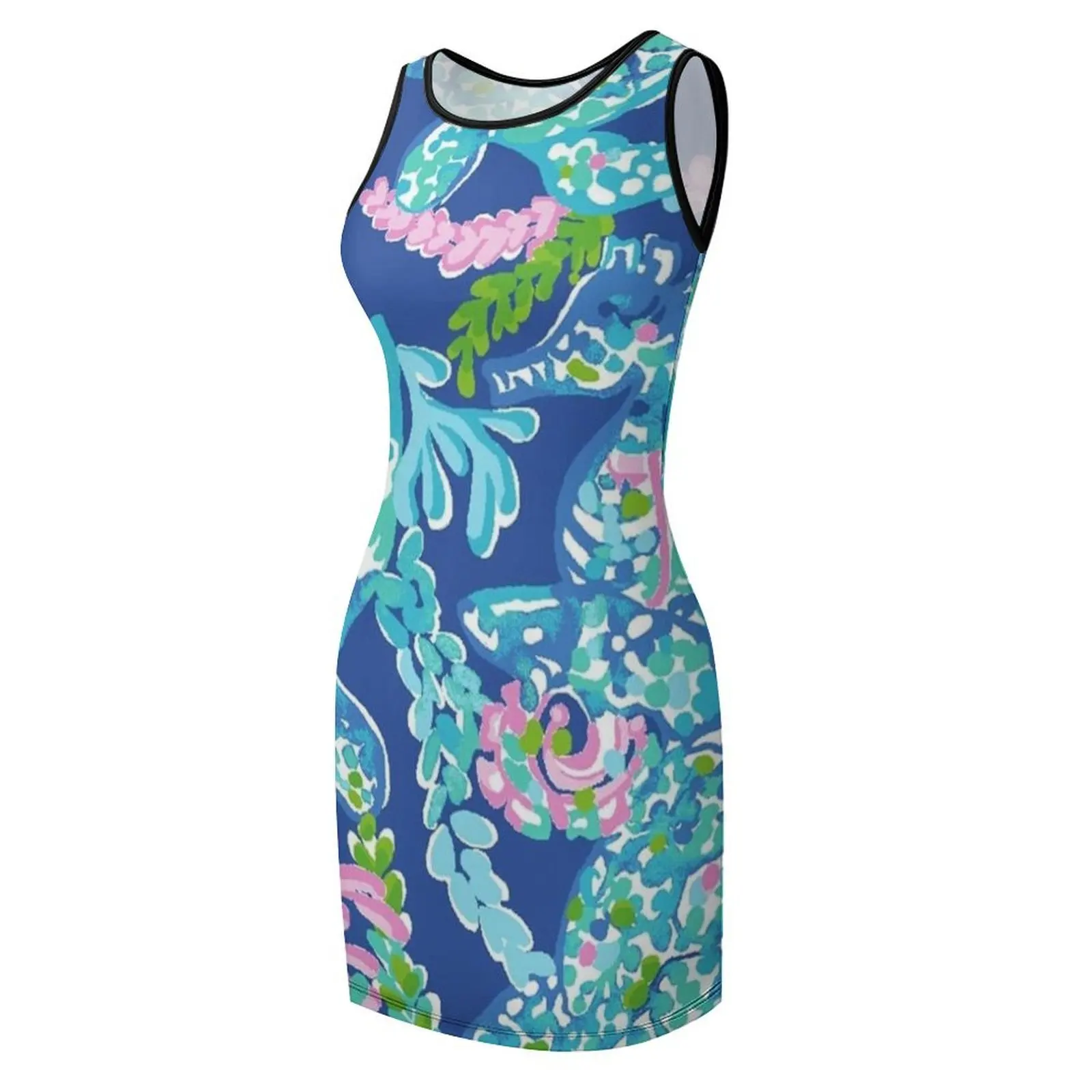 ชุดเดรสแขนกุดลายเต่าทะเลลิลลี่ ฮอลิเดย์ส ชุดเดรสผู้หญิง ชุดเดรสหรูหราสำหรับงานแต่งงาน