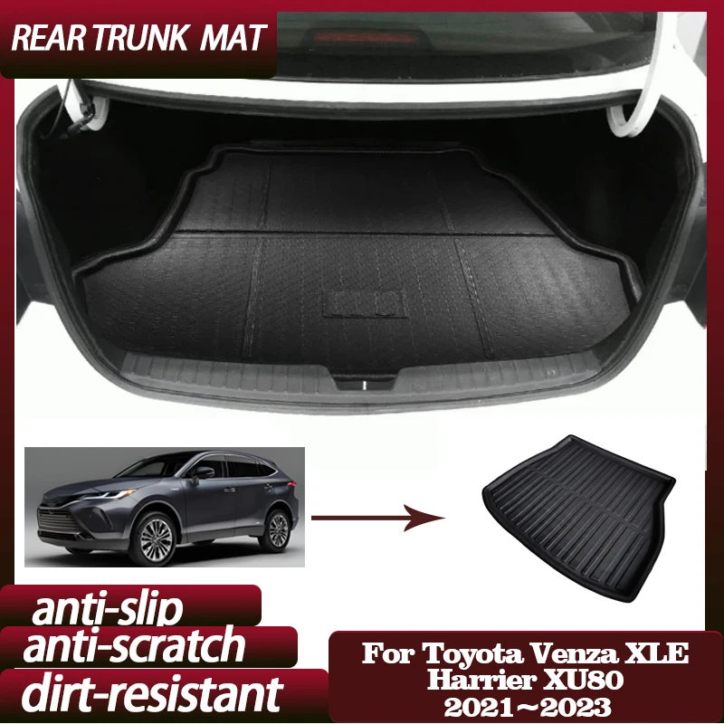 

Задний коврик в багажник автомобиля для Toyota Venza XLE Harrier XU80 2021 ~ 2023, детали подноса для багажника, водонепроницаемый противоскользящий поднос, часть напольного коврика