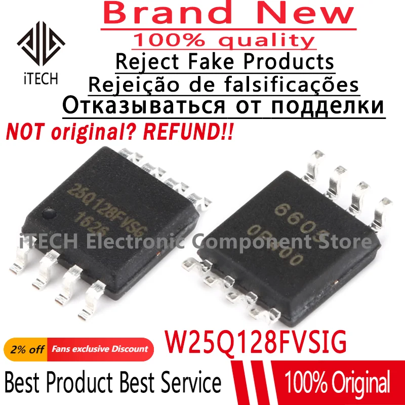 (5-10)pcs/lot Original W25Q128FVSIG W25Q128FVSSIG 25Q128FVSIG SOP-8 SMD 16MB flash memory chip In Stock 100% New and Genuine